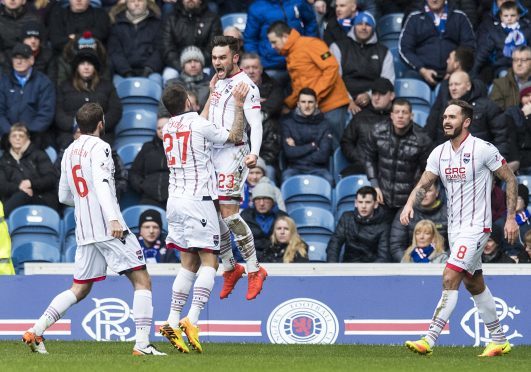 Ross County's Alex Schalk celebrates his opener