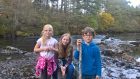 Children who discovered live World War II bomb on Rosemarkie beach, Isabelle (7), Abigaile (12) and Samuel (6).