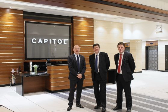 Left to Right. Howard Crawshaw, director at Knight Property Group, MMS Corporate Partner MMS corporate partner Gordon Hobkirk and MMS director David Rose
