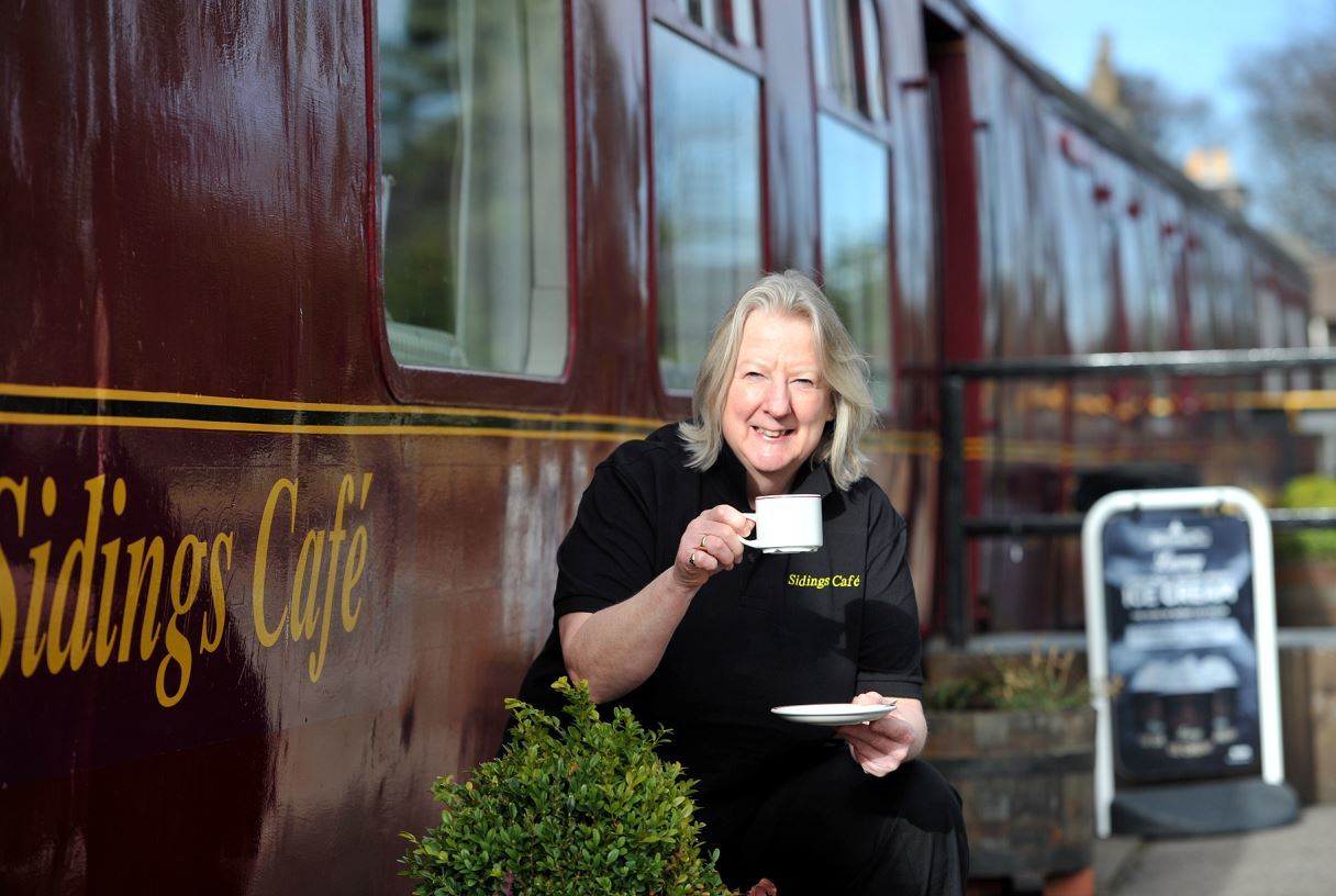 Karen Vidler, owner of The Sidings, is hoping to start murder mystery nights in the old carriages at Dufftown train station.