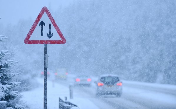 Snow fall on the A9