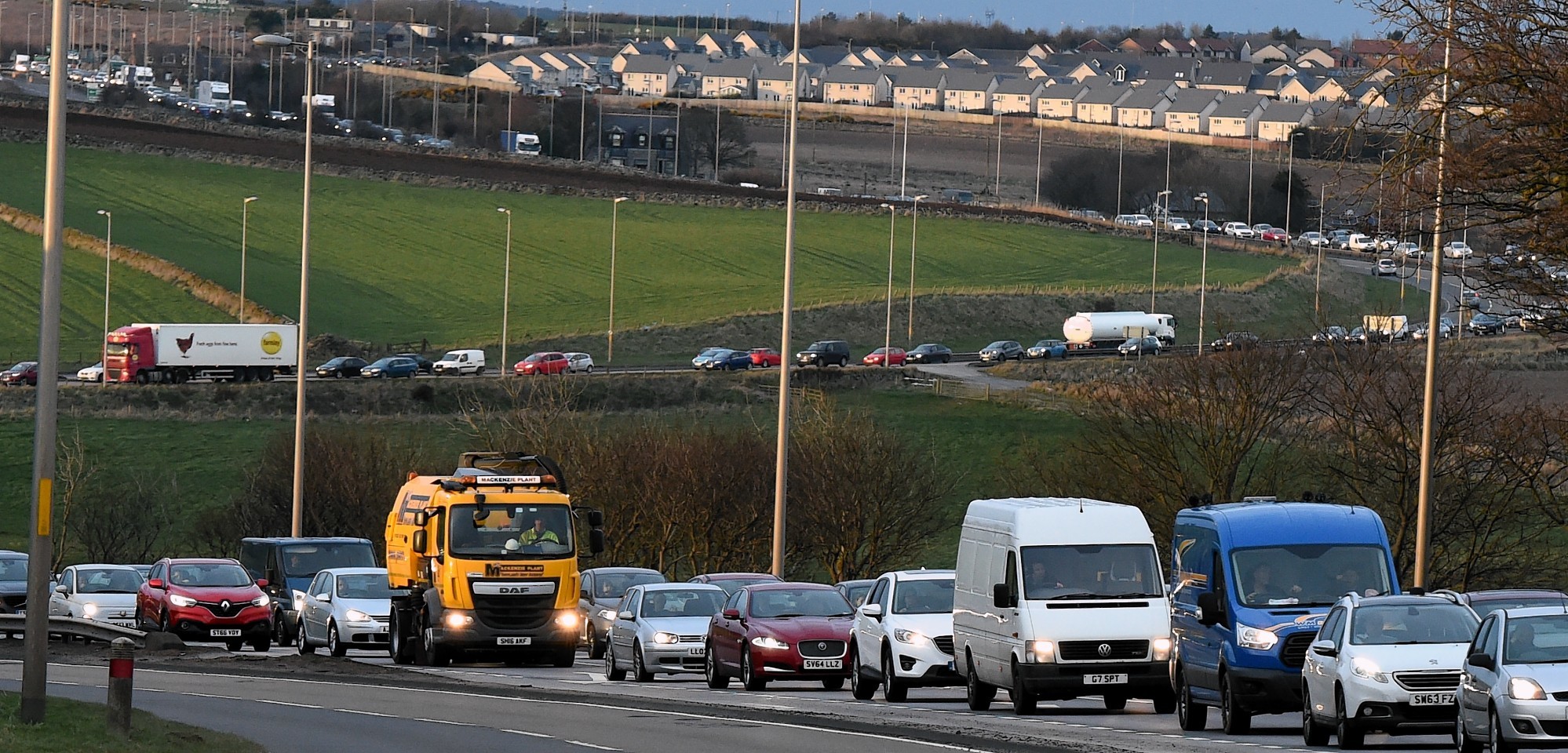 Traffic queues ahead of the contra-flow earlier last year