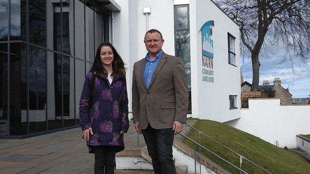 Elodie Dennison with SNP MP Drew Hendry in Nairn.