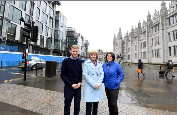 Locator of Broad Street, Aberdeen. In the picture are from left: Jenny Laing, Ross Grant and Marie Boulton. 
Picture by Jim Irvine
