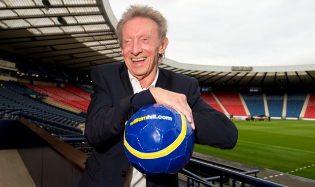 Denis Law pictured at Hampden Stadium