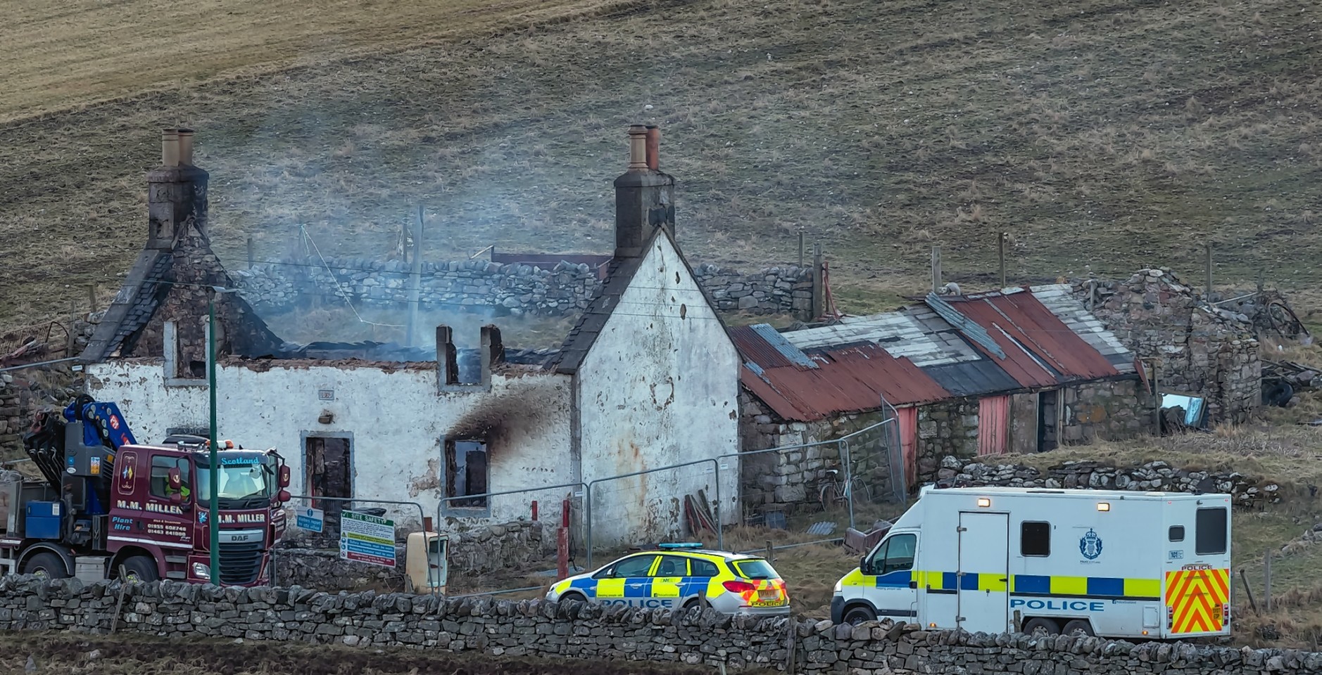 The house at Durness which was gutted by fire.