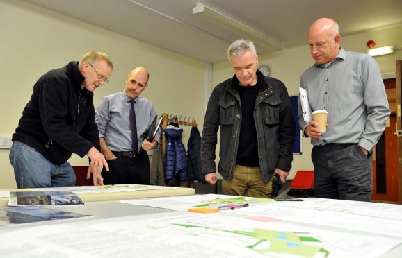 Planners explained the development to visitors at the exhibition in Forres.