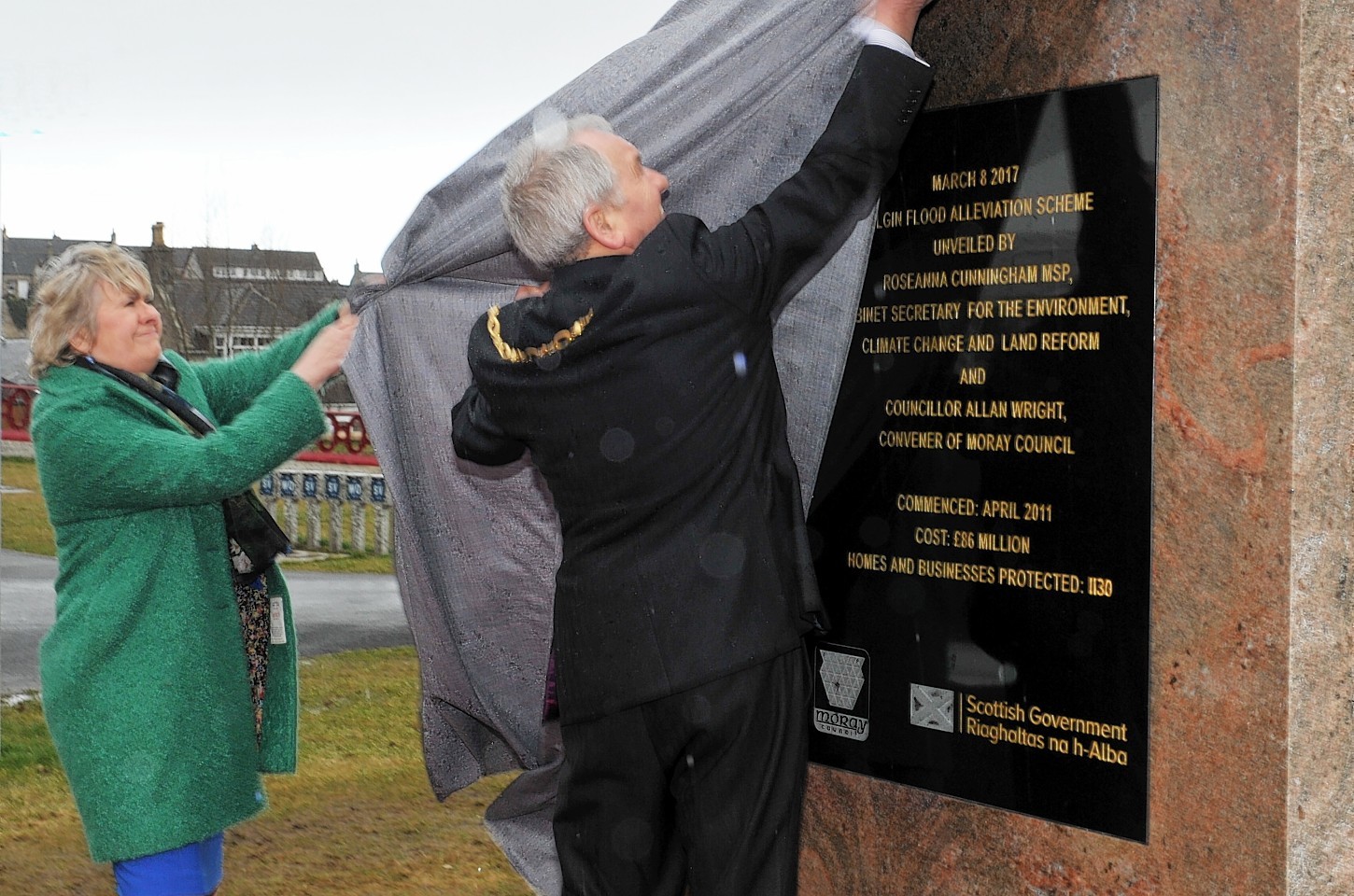 Ceremony to mark completion of the Elgin Flood Alleviation Scheme.