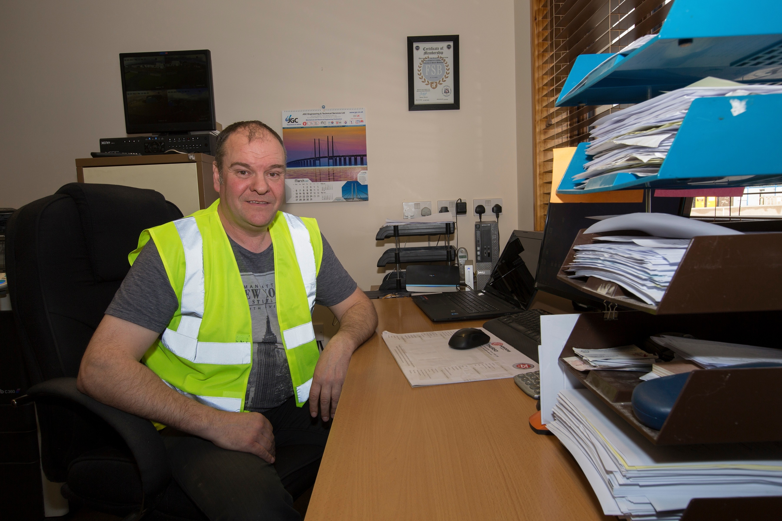Gavin Sinclair of Norbloc Construction Ltd in his Halkirk office.