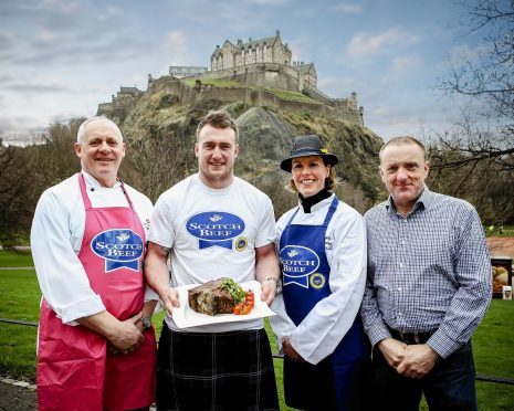 Balmoral Hotel executive chef Jeff Bland, Scotland international rugby player Stuart Hogg, Edzell butcher Bel Forbes and QMS chairman Jim McLaren.