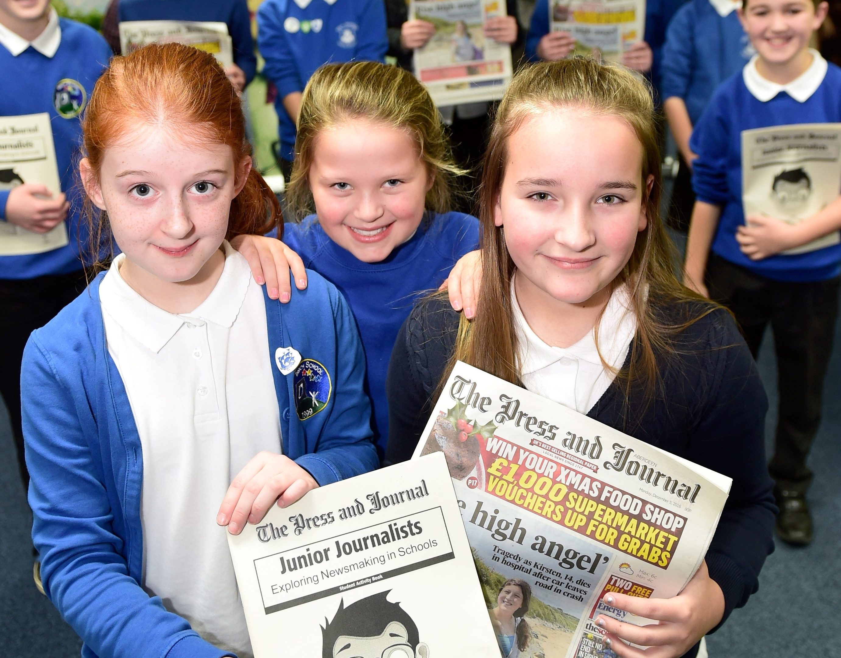 Pupils from Insch Primary School newspaper group visited the Press and Journal offices as part of the junior journalist competition.     
Picture by Kami Thomson