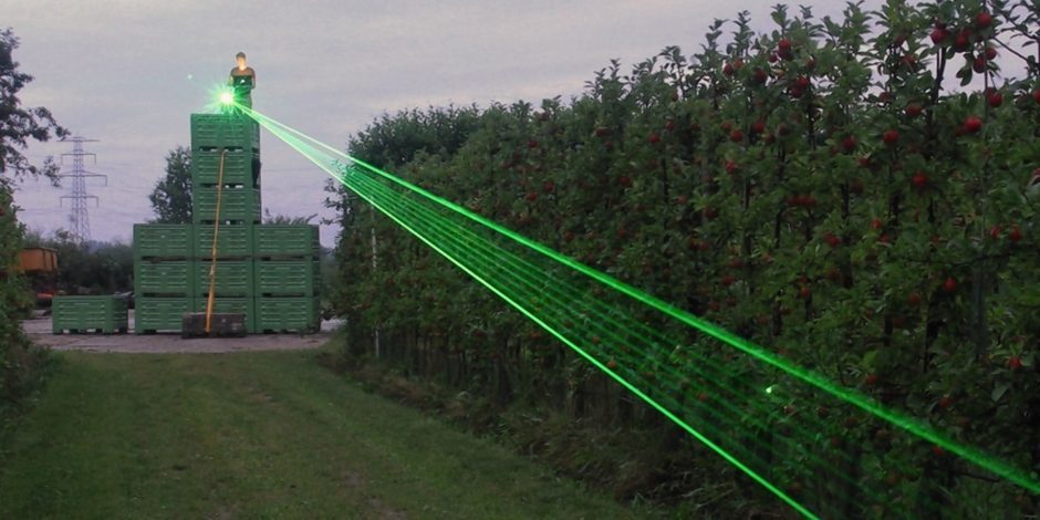 The laser in action.