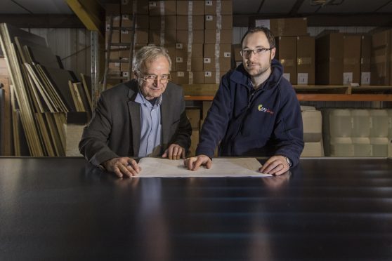 George Goudsmit, left, with Grant Feasey, of Forres-based AES Solar.