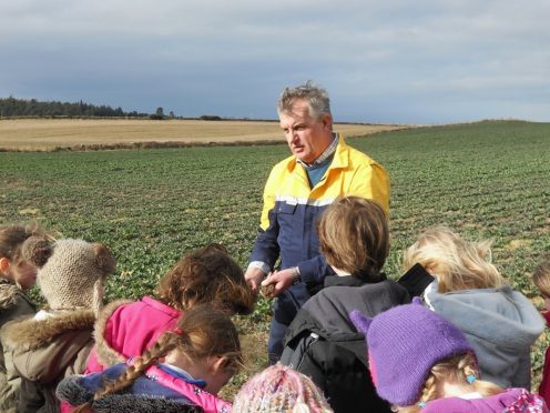 Martin Birse hosting a school visit to Pitgaveny.