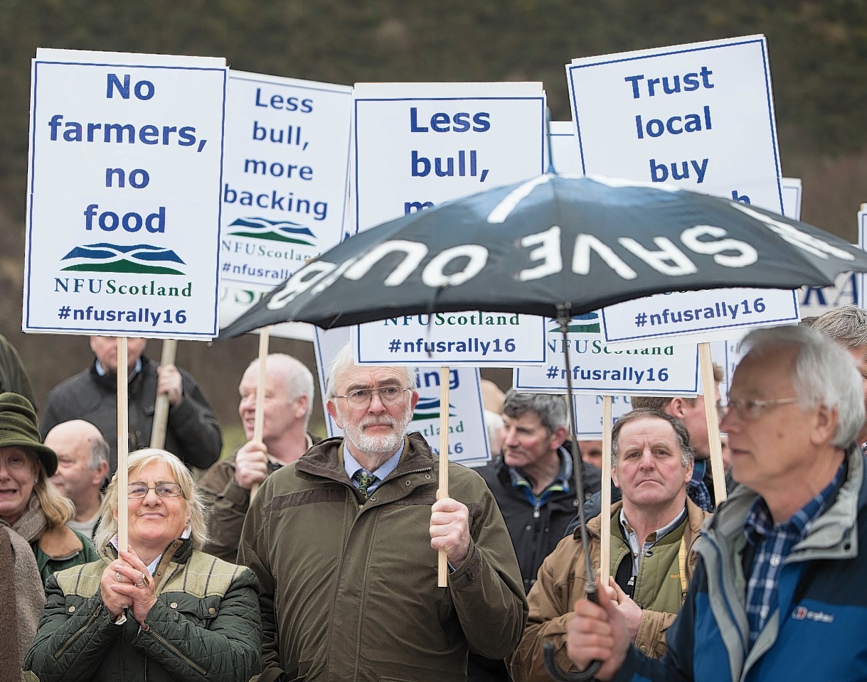 Farmers at last year's rally at Holyrood