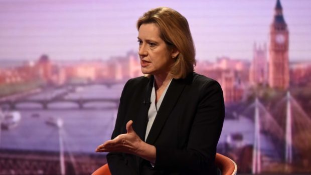 Home Secretary Amber Rudd appearing on the BBC One current affairs programme The Andrew Marr Show (BBC/PA)