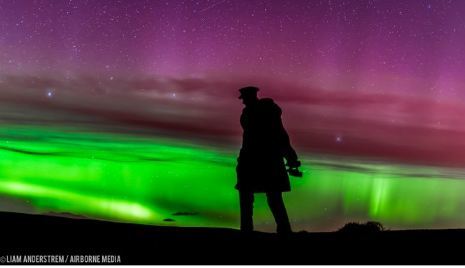 The Aurora borealis at David Stirling Memorial by Airborne Lens