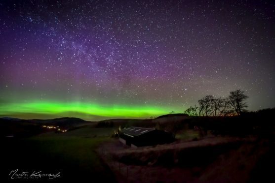 This shot of the Northern Lights was captured at Lumphanan by Martin Kennedy.