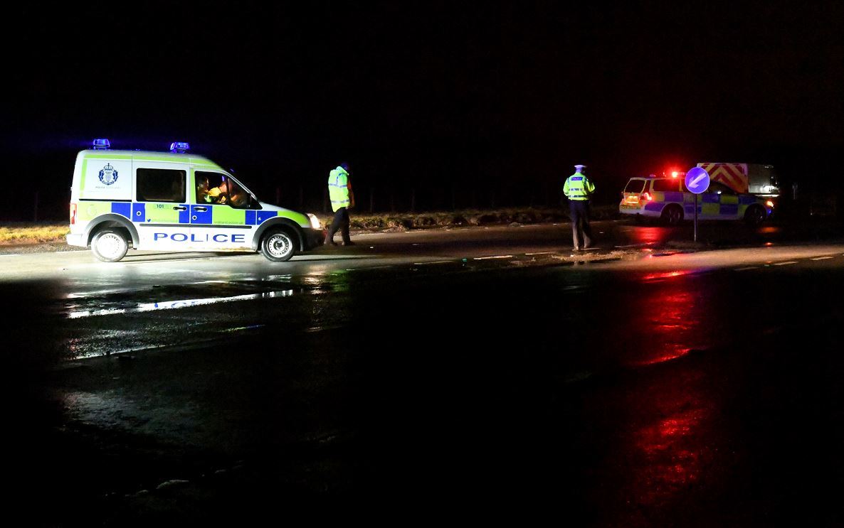 A cyclist was injured in a crash on the A90 last night. (Picture: Kami Thomson)