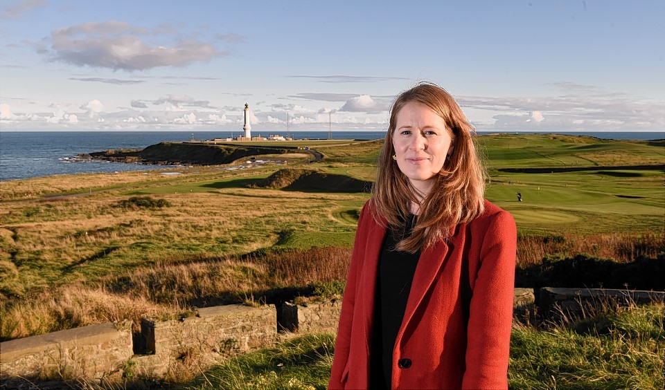 Fiona McIntyre, director of Greyhope Bay project, at the site in Nigg where they hope to develop a £10m visitors centre and marine education centre.