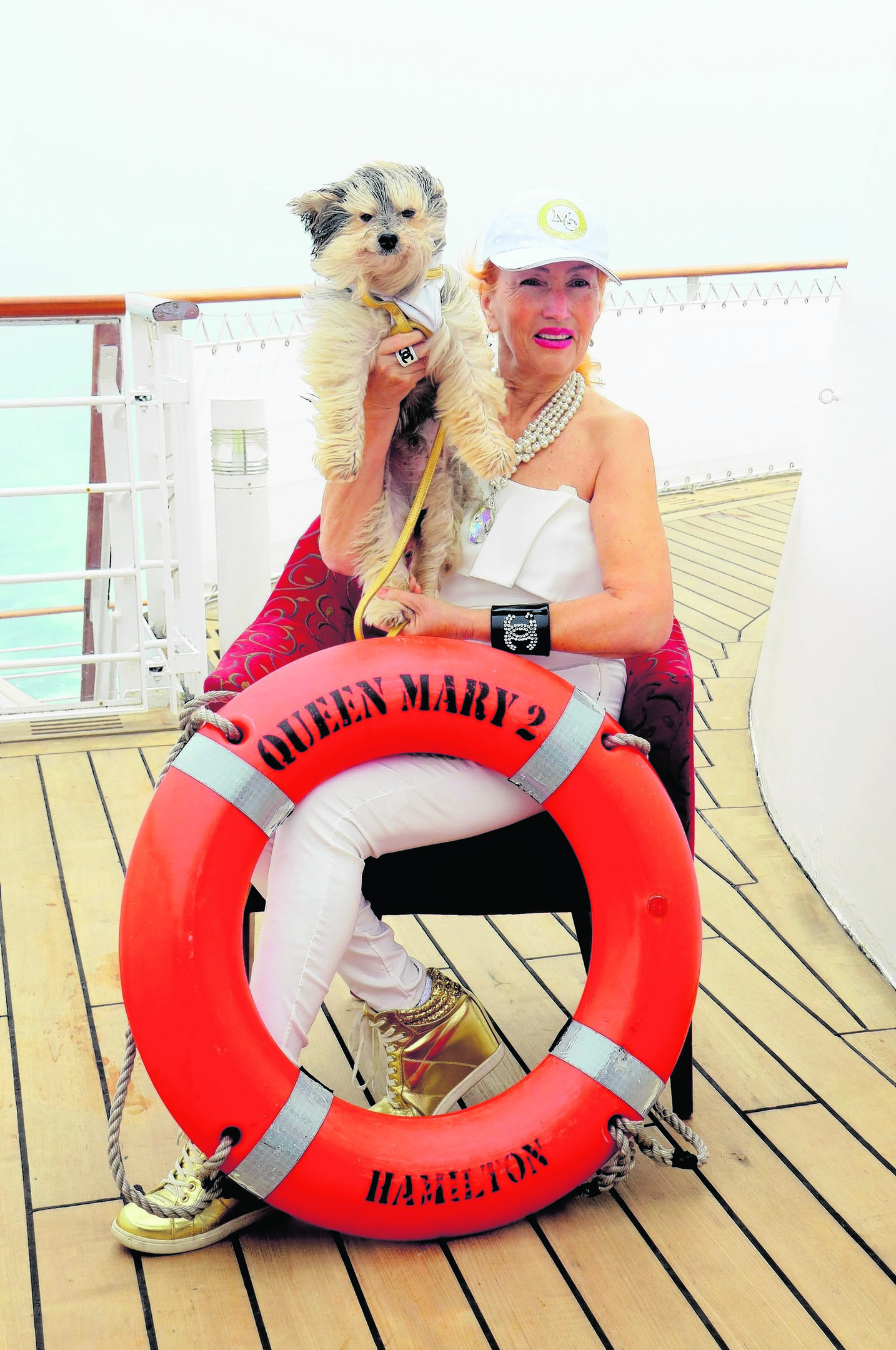 Ivana and Coco on the Queen Mary 2