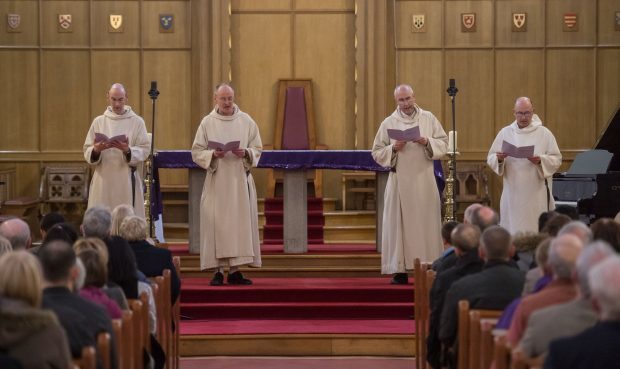 Monks from Pluscarden Abbey performed at the fundraising concert. Picture: Michal Wachucik.