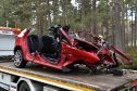 The aftermath of the fatal crash on the A93