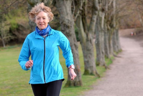 Anne Docherty regularly trains in Grant Park in Forres.