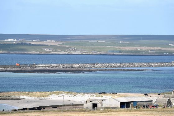 Churchill Barrier number one between Lamb Holm and Mainland