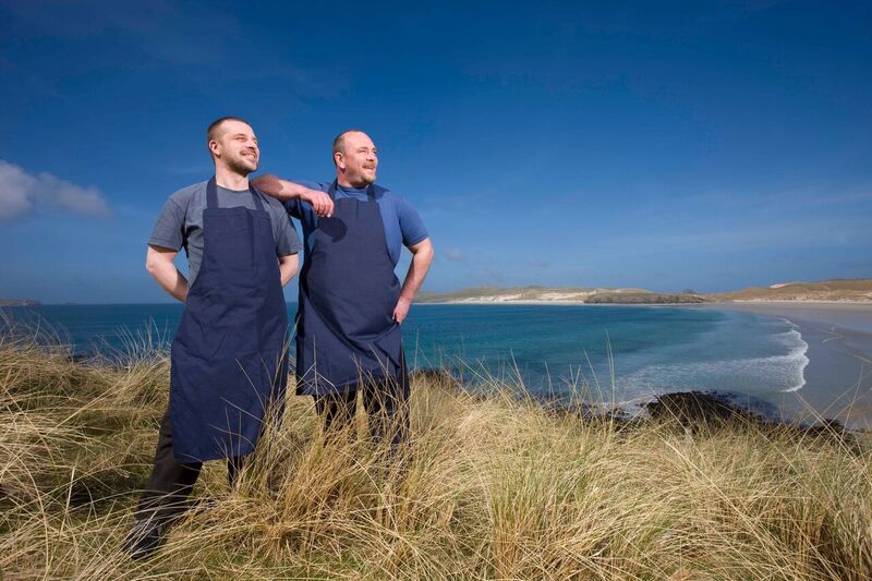 Left to right: James Findlay and Paul Maden at Balnakeil Bay, Durness