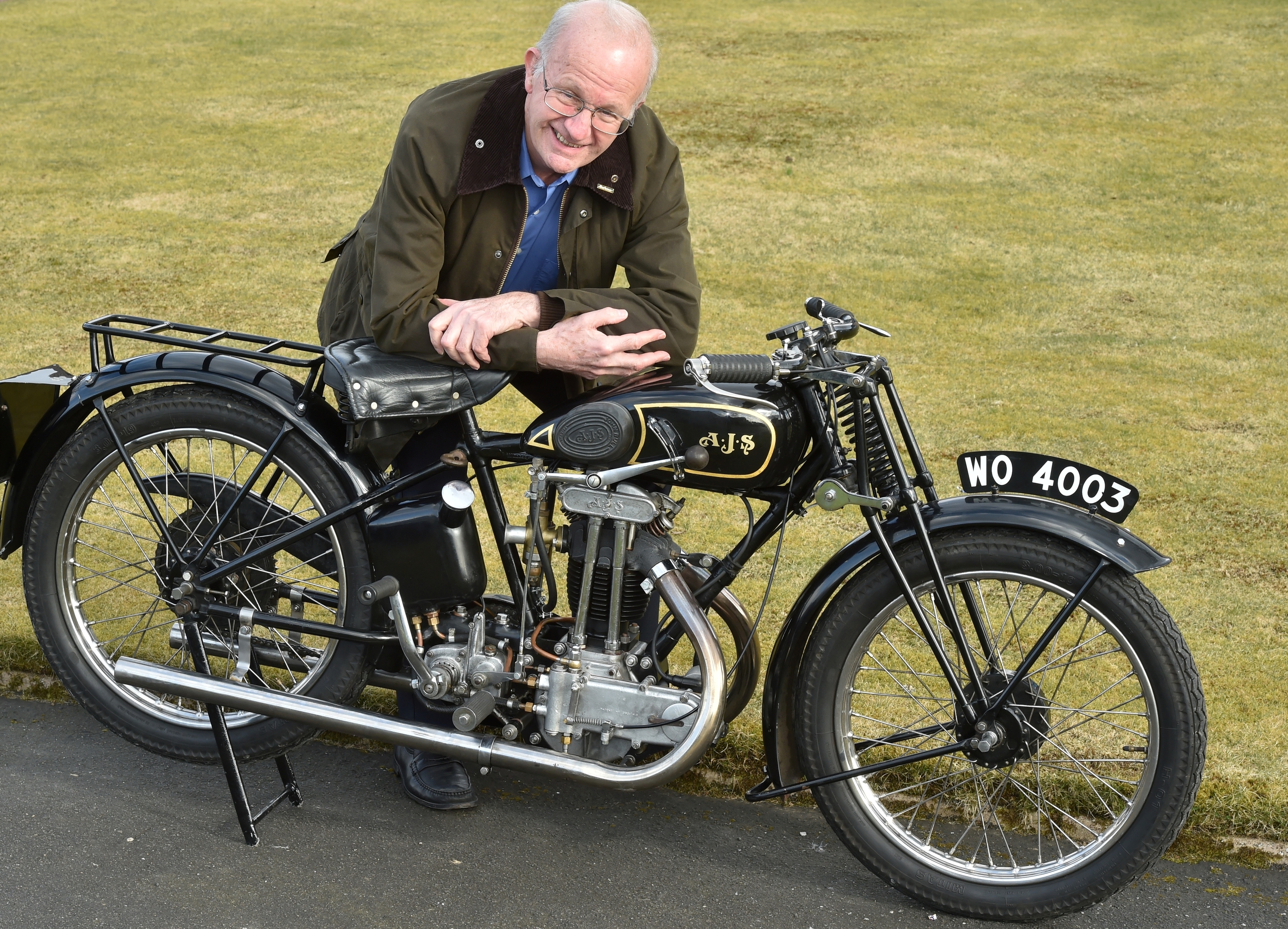 Crawford with his 1930 AJS 250cc