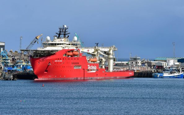 The Deep Explorer at Peterhead Harbour