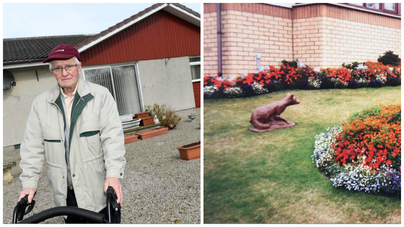 David Keith has had an ornamental stone fox, which was given to him by his late wife Daisy, stolen from his garden.