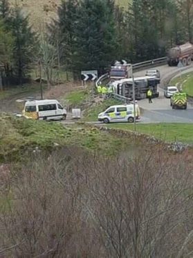 Scene of the crash on the A9 at Berriedale Braes. Picture by John Mowatt