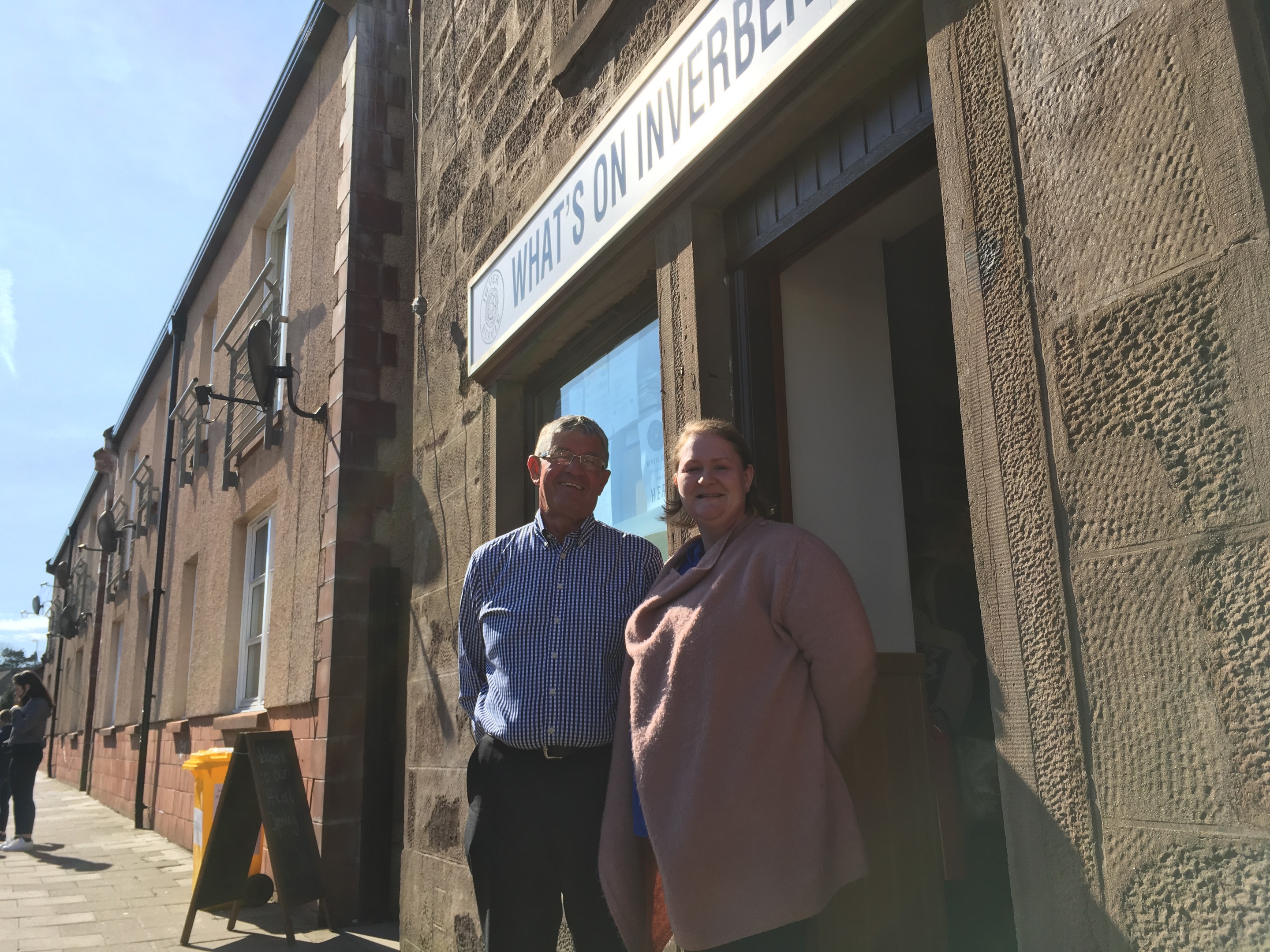 Allan Fotheringham of Fotheringham Property Development and Carroll Evans, chairwoman of What's On Inverbervie.