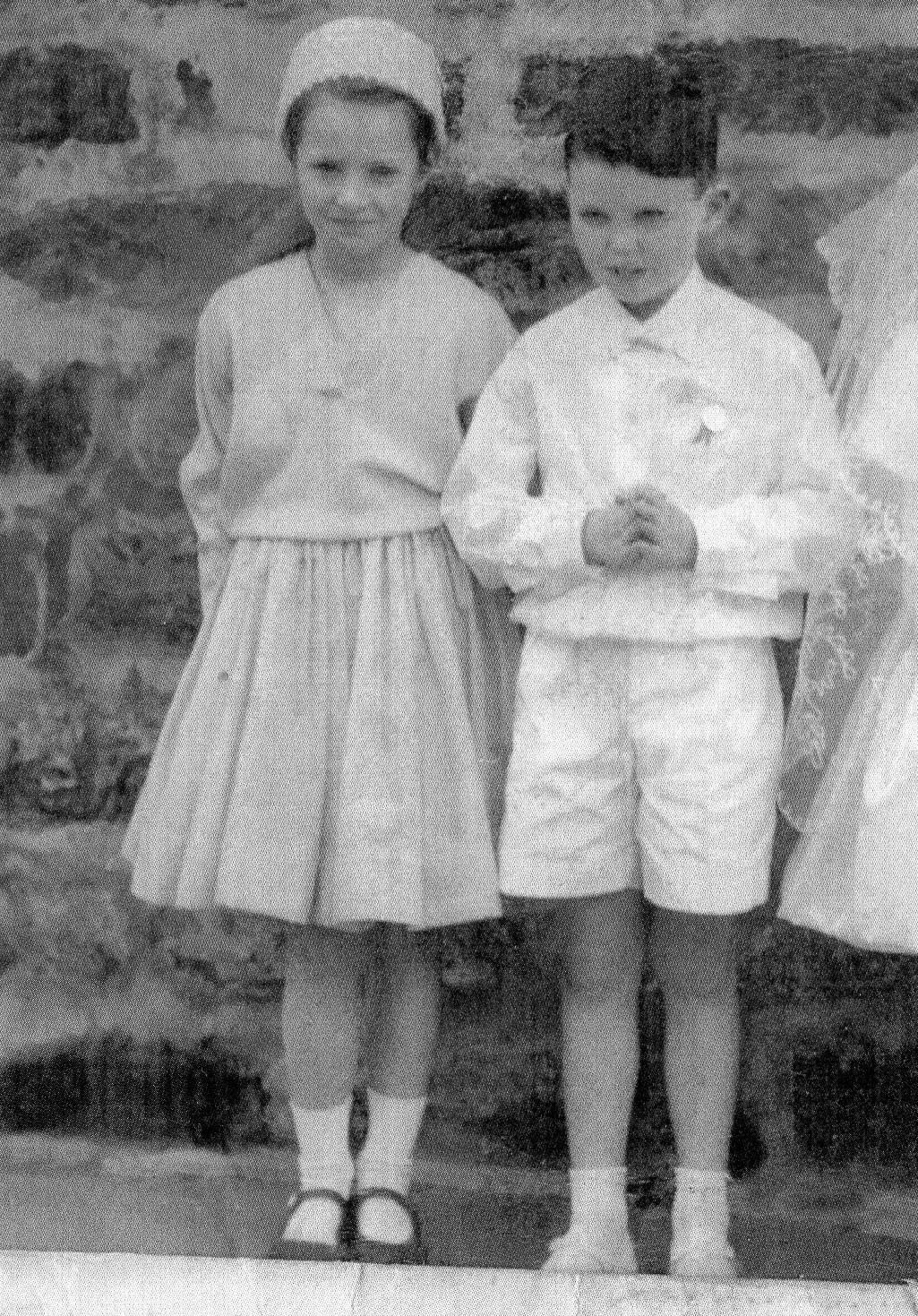 Siblings Joan and Bernard Clark when they were children. 