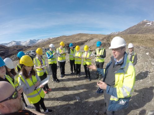 Kinlochleven High pupils during the site visit to the dam organised by staff at Green Highland Renewables.