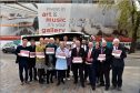 Labour launch election manifesto outside Aberdeen art gallery.
Picture of Councillor Jenny Laing and local candidates.