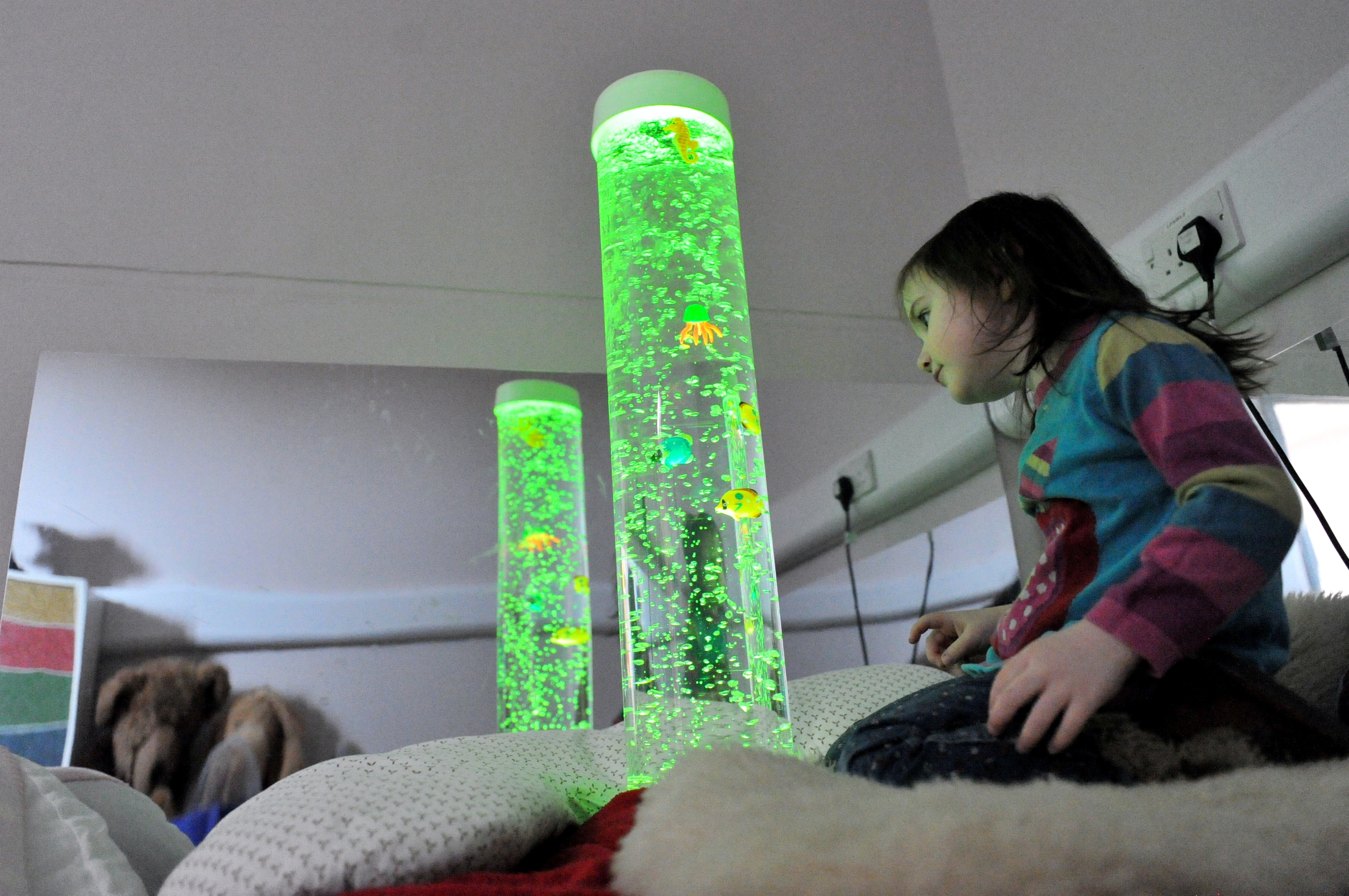 Lola Henderson inside the sensory room. 