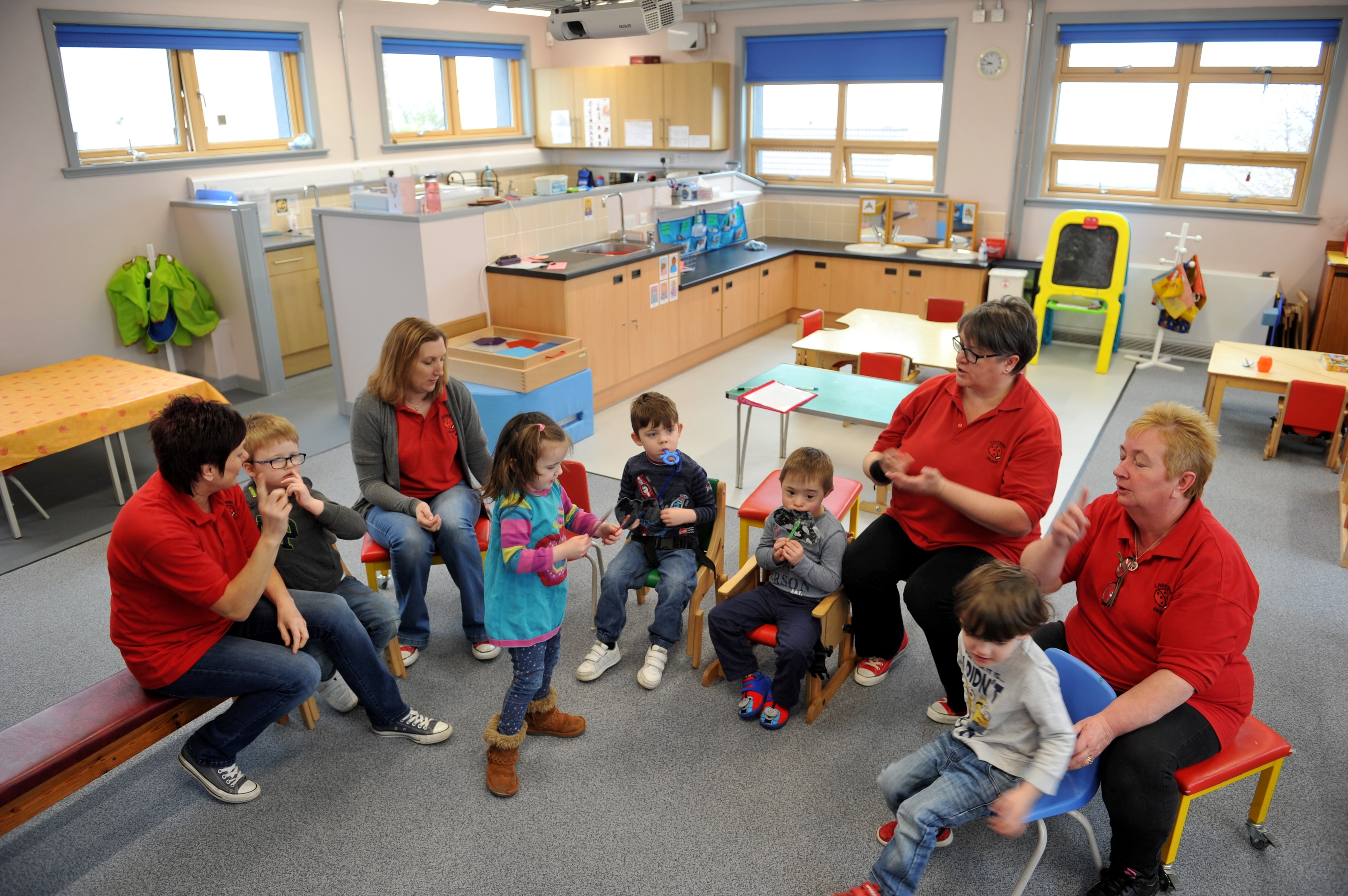 Ladybird Nursery, Lossiemouth, inside their new premises at St Gerardine's School, Lossiemouth.