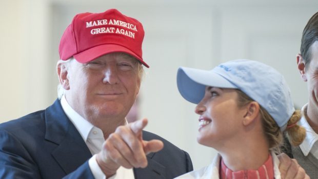 Donald Trump with his daughter Ivanka at his Trump Turnberry.