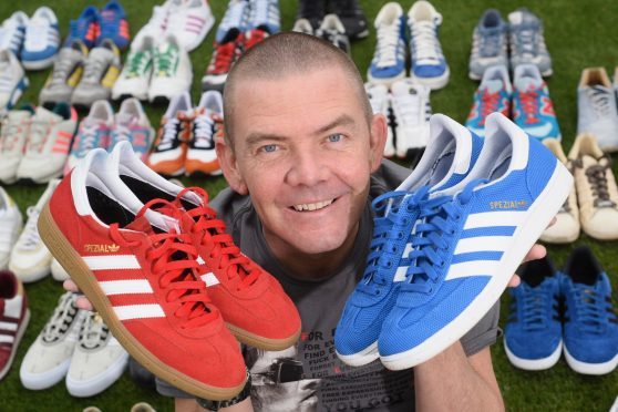 Ross Paterson with some of his trainer collection.