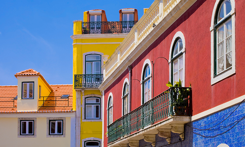 Lisbonne, maisons du quartier du bairro alto