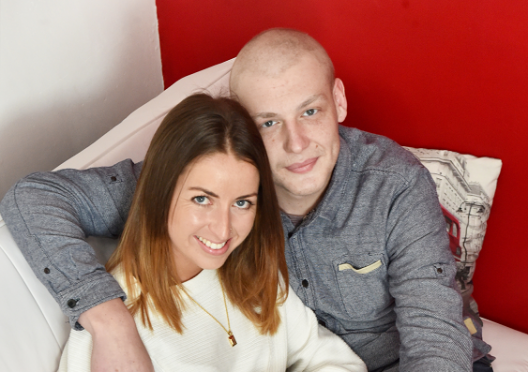 Brave model Freddy Hornby and girlfriend Kate McCulloch