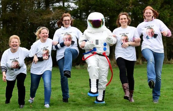 Team AJ meet Steve the spaceman as they prepare for the Moontrose Night Walk