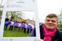 Members of the Inverurie business association were joined by Provost Hamish Vernall, Alex Salmond and  councillor Colin Clark during the 'Turn Inverurie Pink' campaign.