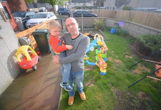 Dad Brian with toddler Jonathan