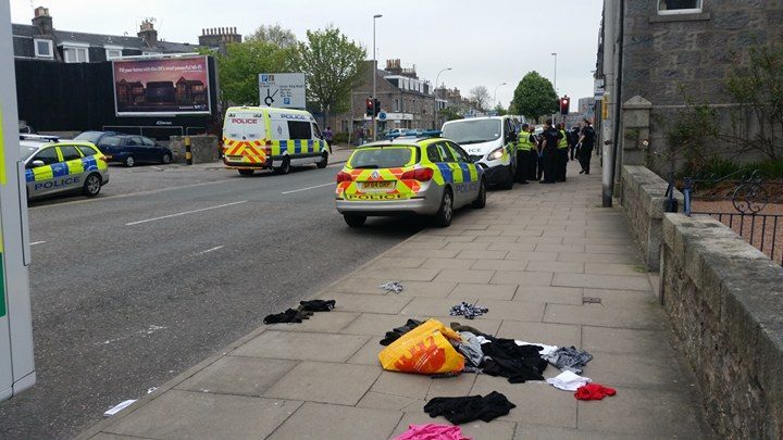 The incident took place on Holburn Street, across the road from the Iceland supermarket.