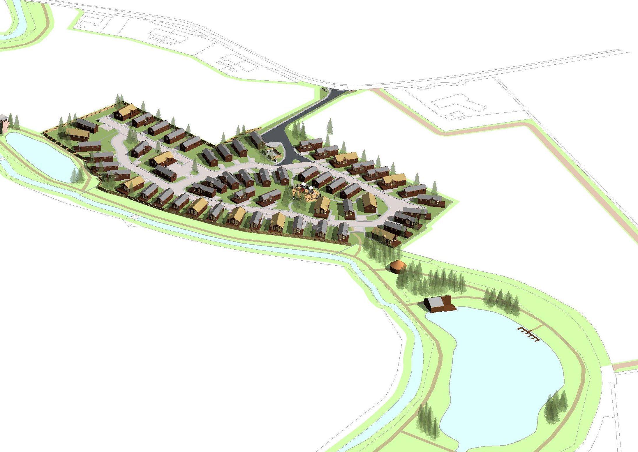 The proposed holiday village for Dowrieburn, Fettercairn