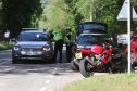 The motorcycle involved in the accident on the A831